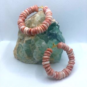 Kenneth Jay Lane Pink Puka Shell Hoop Earring